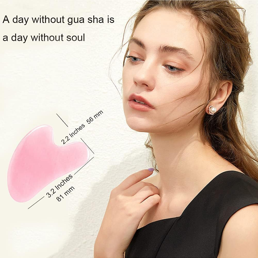 Rose Jade Gua Sha Tool for Facial and Body Massage - Therapeutic Scraping Board for Wrinkle Prevention and Toxin Removal in Spa and Acupuncture Treatments