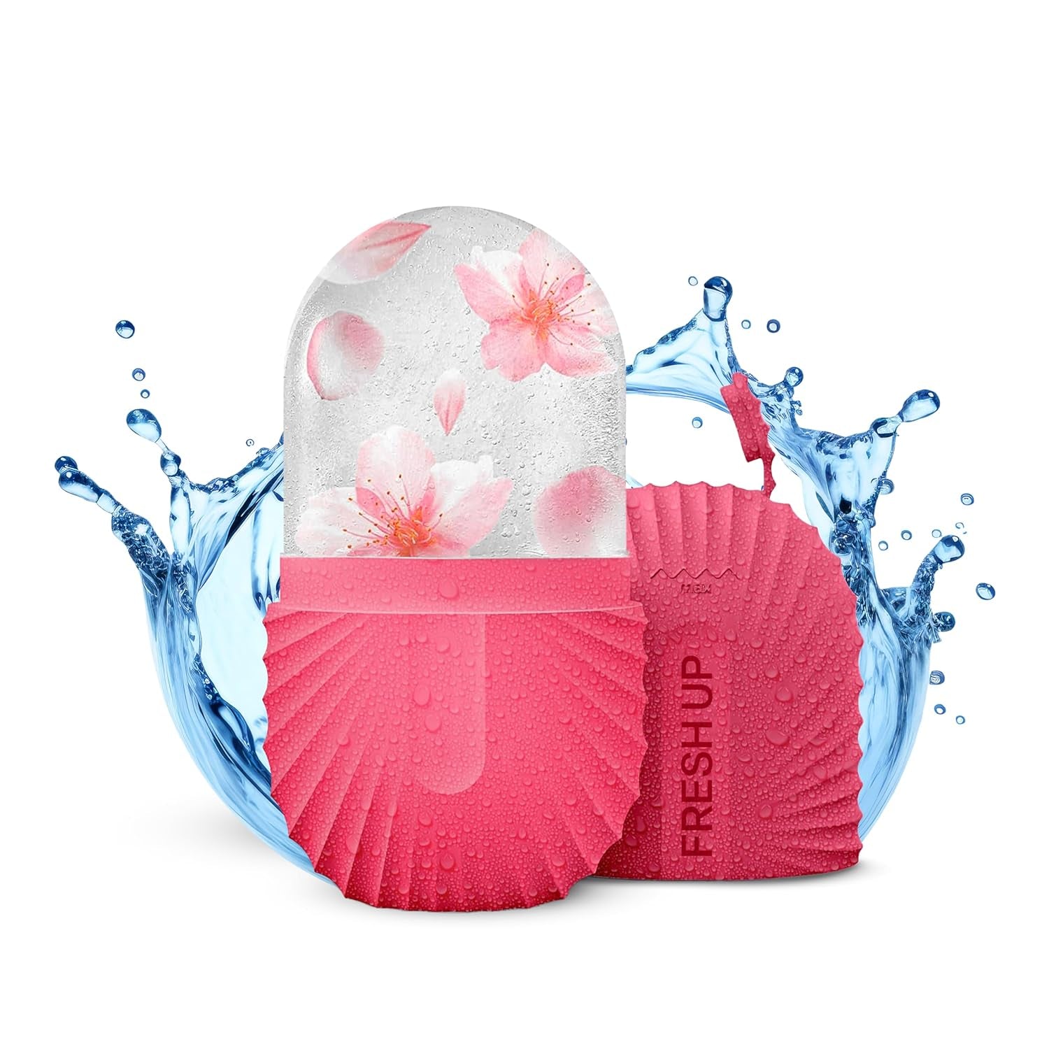 Ice Roller for Face,  Ice Cube Roller Massager for Face, Reduce Puffiness and Dark Circles, Minimize Pores and Improve Skin Texture (Pink, Ice Roller)